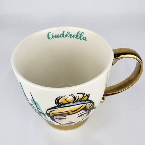 Disney Princess Cinderella Home By Midnight Gold Trim Ceramic Mug - Picture 2 of 4